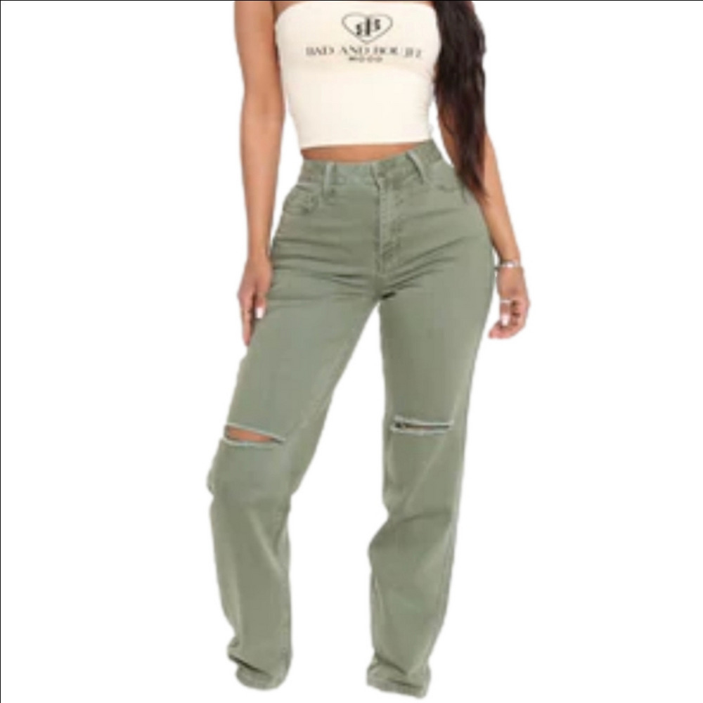 Fashion Nova Symbol Of Victory Ripped Mom Jeans Size 5